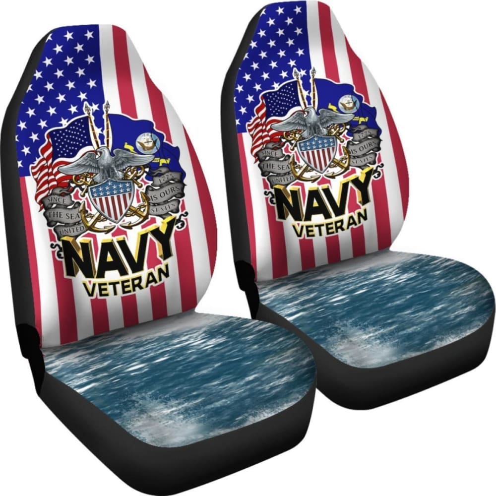 Since 1775 The Sea Is Ours United States Navy Veteran Car Seat Covers 550317 - YourCarButBetter