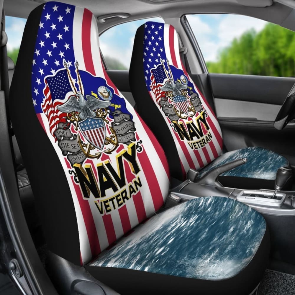 Since 1775 The Sea Is Ours United States Navy Veteran Car Seat Covers 550317 - YourCarButBetter