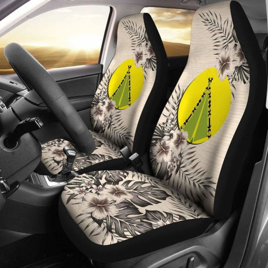 (Sivage) Wallis And Futuna Car Seat Covers The Beige Hibiscus (Set Of Two) 7 232125 - YourCarButBetter