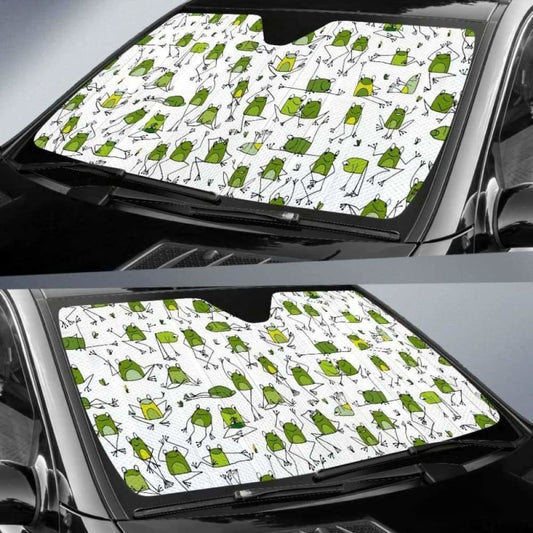 Sketch Funny Frog Pattern Car Auto Sun Shades 104020 - YourCarButBetter