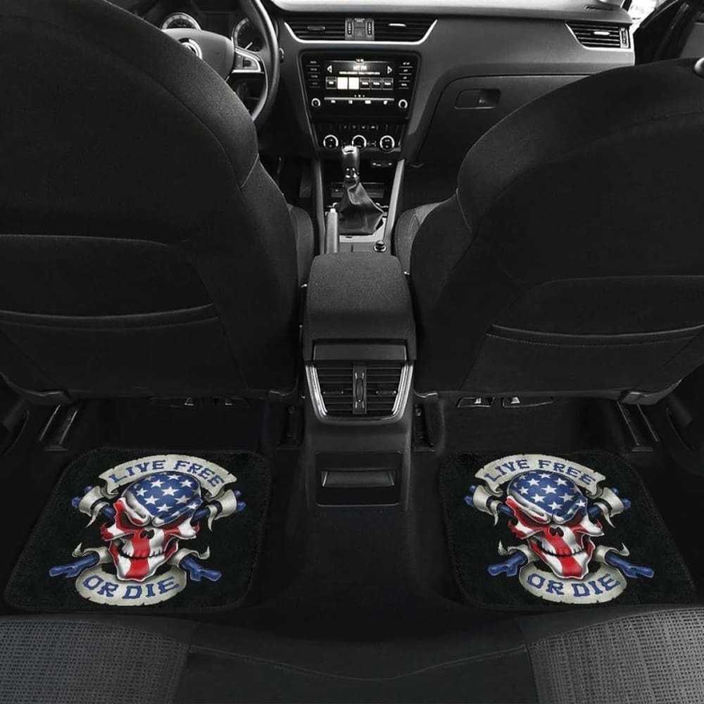 Skull American Live Free or Die Car Floor Mats 211103