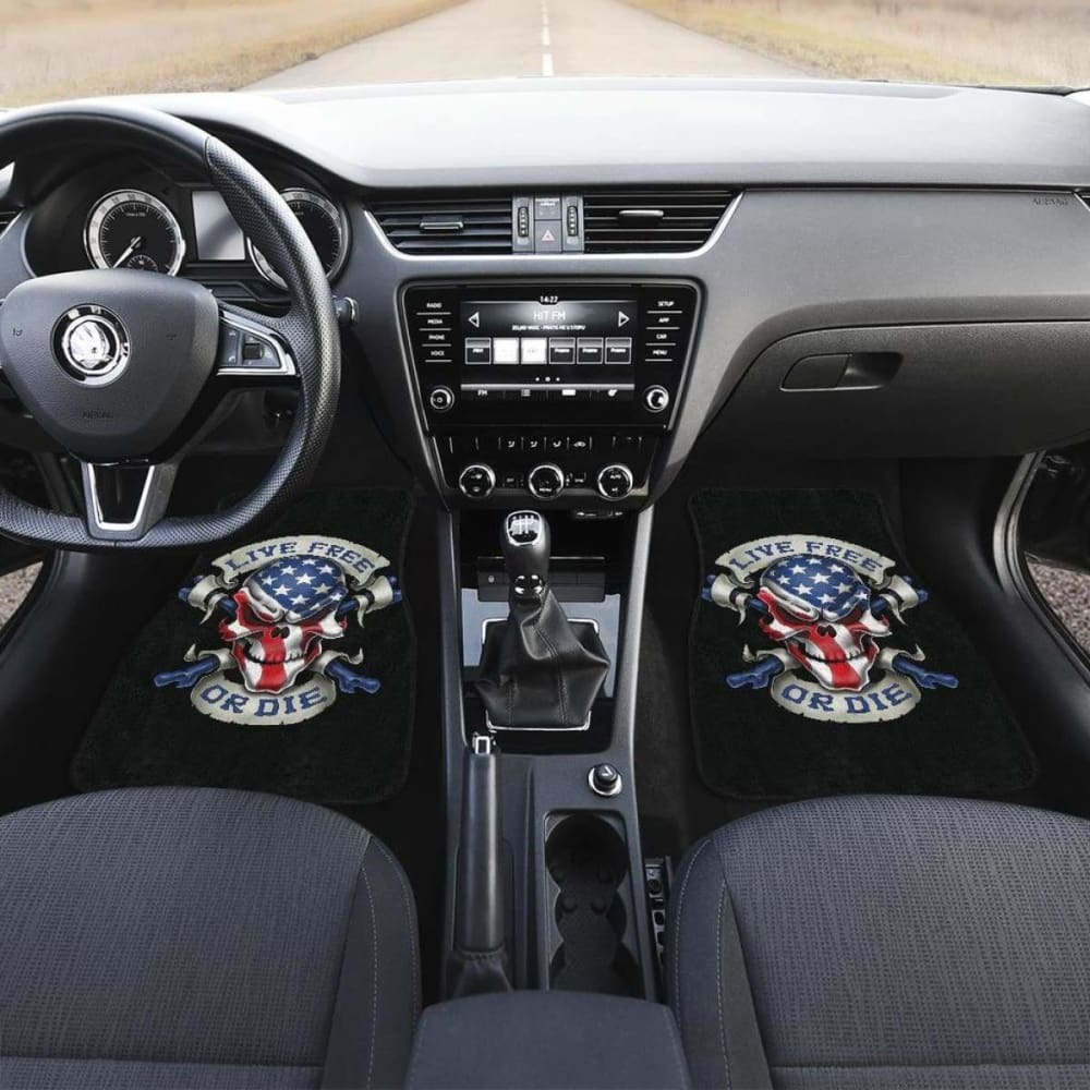 Skull American Live Free or Die Car Floor Mats 211103