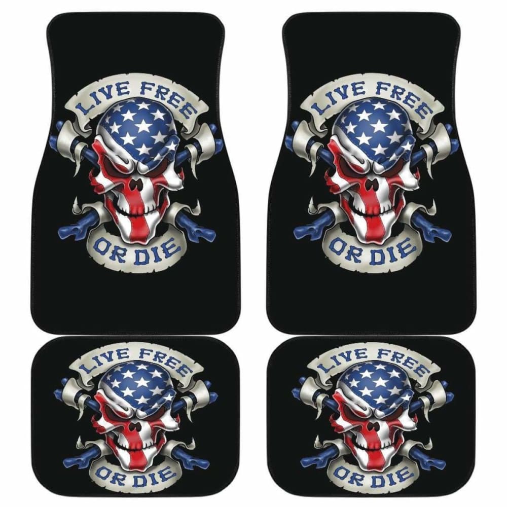 Skull American Live Free or Die Car Floor Mats 211103