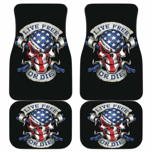 Skull American Live Free or Die Car Floor Mats 211103