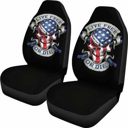 Skull American Live Free or Die Car Seat Covers 211103