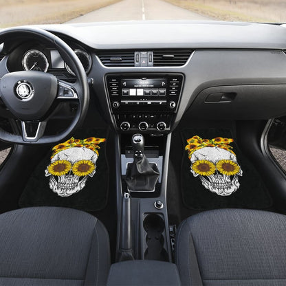 Skull Bandana Sunflower Cute Car Floor Mats 210403 - YourCarButBetter