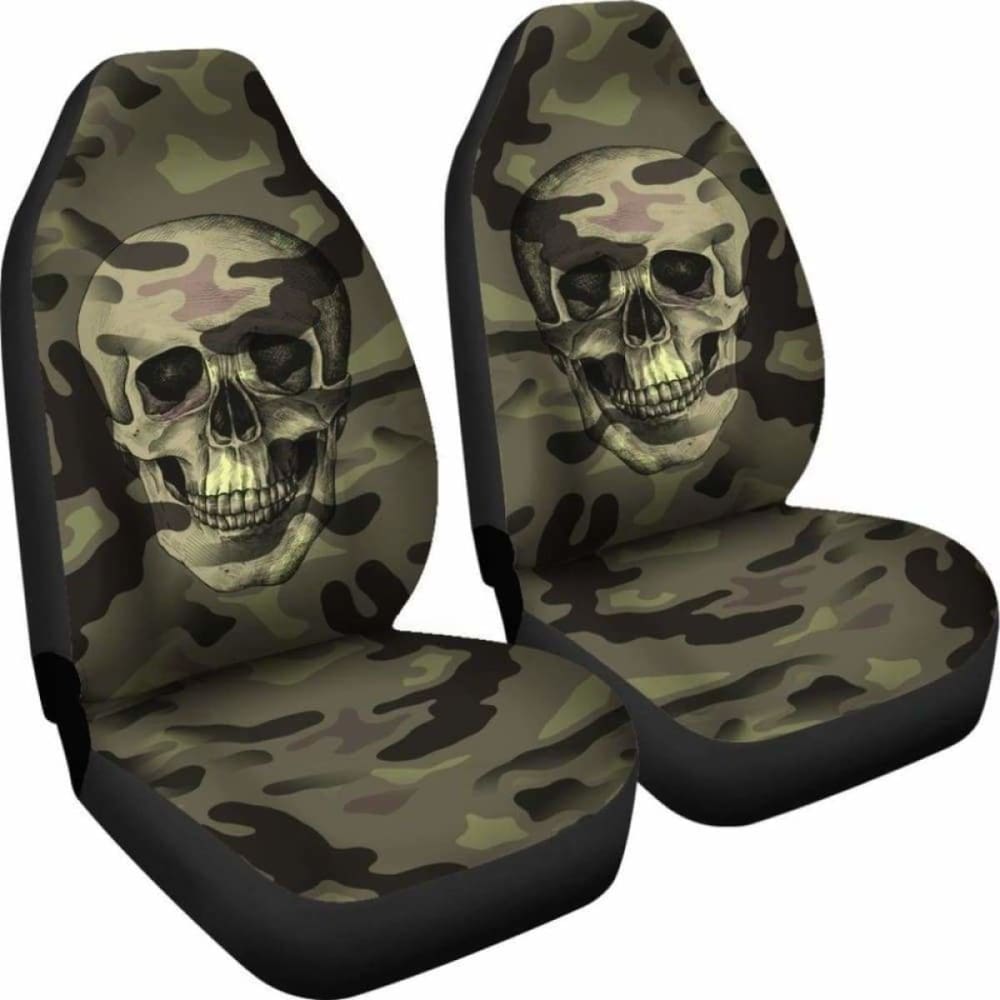 Skull Camo Pattern Car Seat Covers 112608