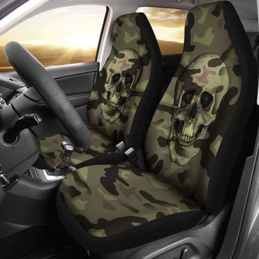 Skull Camo Pattern Car Seat Covers 112608