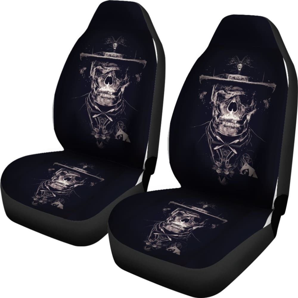 Skull Gift 3D Skull Car Seat Covers 093223 - YourCarButBetter
