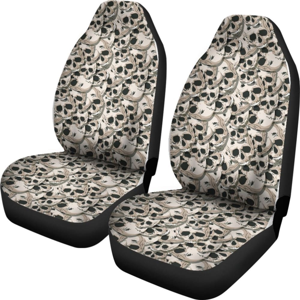 Skull Gift 3D Skull Car Seat Covers 093223 - YourCarButBetter