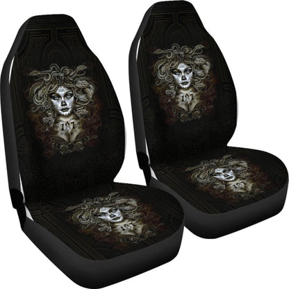 Skull Gift Polyester Fabric 3D Skull Car Seat Cover Set 093223 - YourCarButBetter