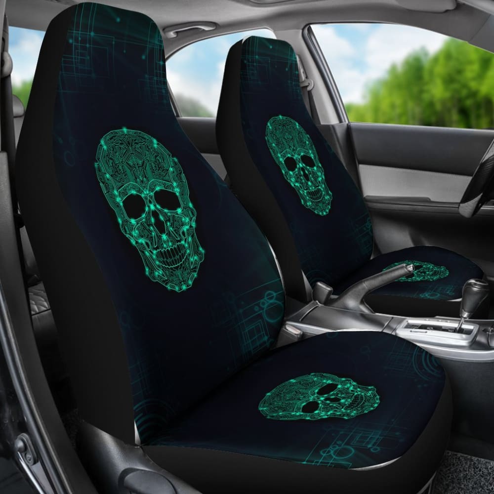 Skull Gift Polyester Fabric 3D Skull Car Seat Covers 093223 - YourCarButBetter