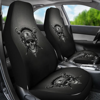Skull Gift Universal-Fit Polyester Fabric 3D Skull Car Seat Cover Set 01093223 - YourCarButBetter