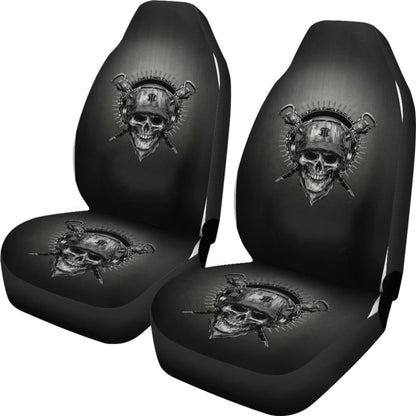 Skull Gift Universal-Fit Polyester Fabric 3D Skull Car Seat Cover Set 01093223 - YourCarButBetter