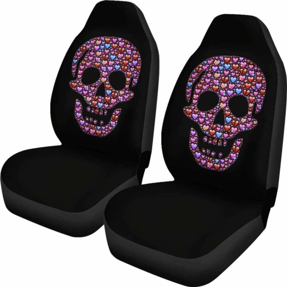 Skull lentines Heart Car Seat Covers Amazing Gift Ideas 174914 - YourCarButBetter