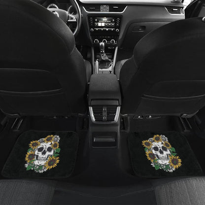 Skull Mix Sunflower Style Car Floor Mats 212101 - YourCarButBetter