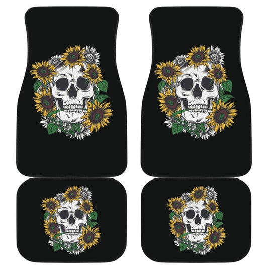 Skull Mix Sunflower Style Car Floor Mats 212101 - YourCarButBetter