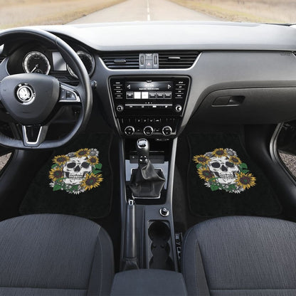 Skull Mix Sunflower Style Car Floor Mats 212101 - YourCarButBetter
