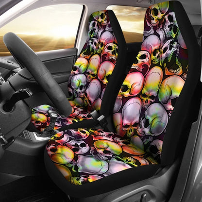 Skull Pile Car Seat Covers - Tie Dye 174510 - YourCarButBetter