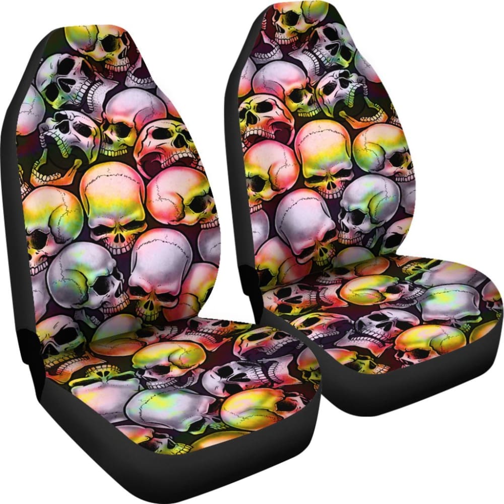 Skull Pile Car Seat Covers - Tie Dye 174510 - YourCarButBetter