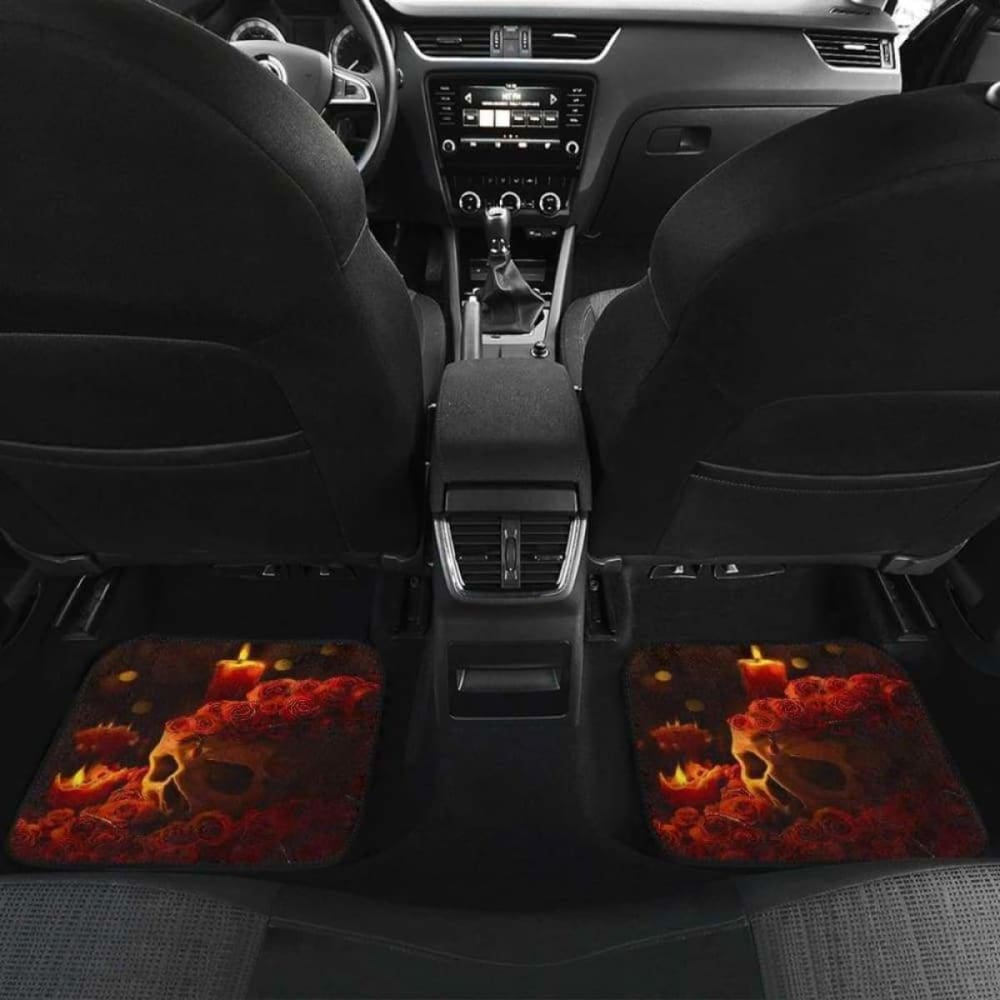 Skull Rose & Candles Car Floor Mats 103406 - YourCarButBetter