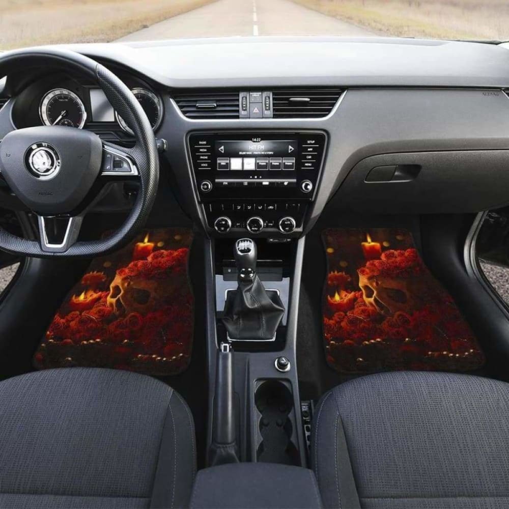 Skull Rose & Candles Car Floor Mats 103406 - YourCarButBetter