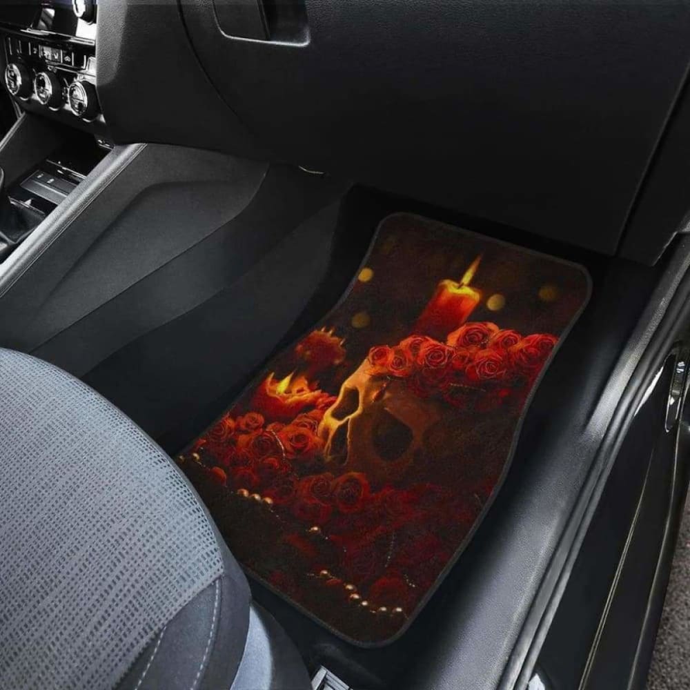 Skull Rose & Candles Car Floor Mats 103406 - YourCarButBetter