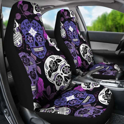 Skullistic Sugar Skulls Purple Car Seat Covers 101207