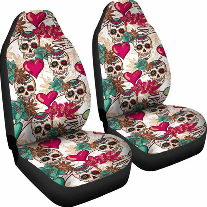 Skulls And Hearts Car Seat Cover 174914 - YourCarButBetter