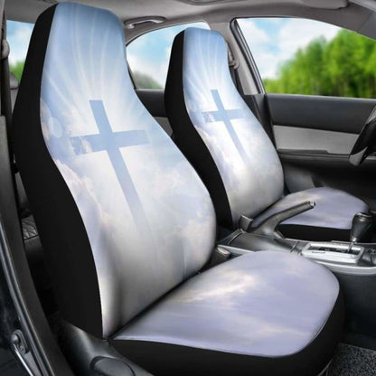 Sky Blue Cross In Clouds Car Seat Covers 160905