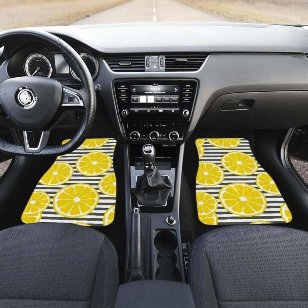Slice Of Lemon Design Pattern Front And Back Car Mats 103131 - YourCarButBetter