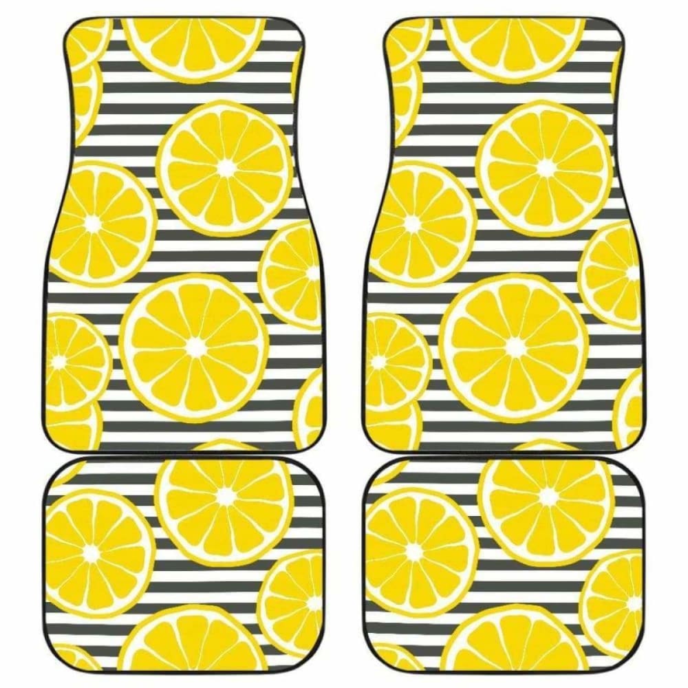 Slice Of Lemon Design Pattern Front And Back Car Mats 103131 - YourCarButBetter