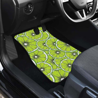 Slices Of Lime Design Pattern Front And Back Car Mats 194013 - YourCarButBetter