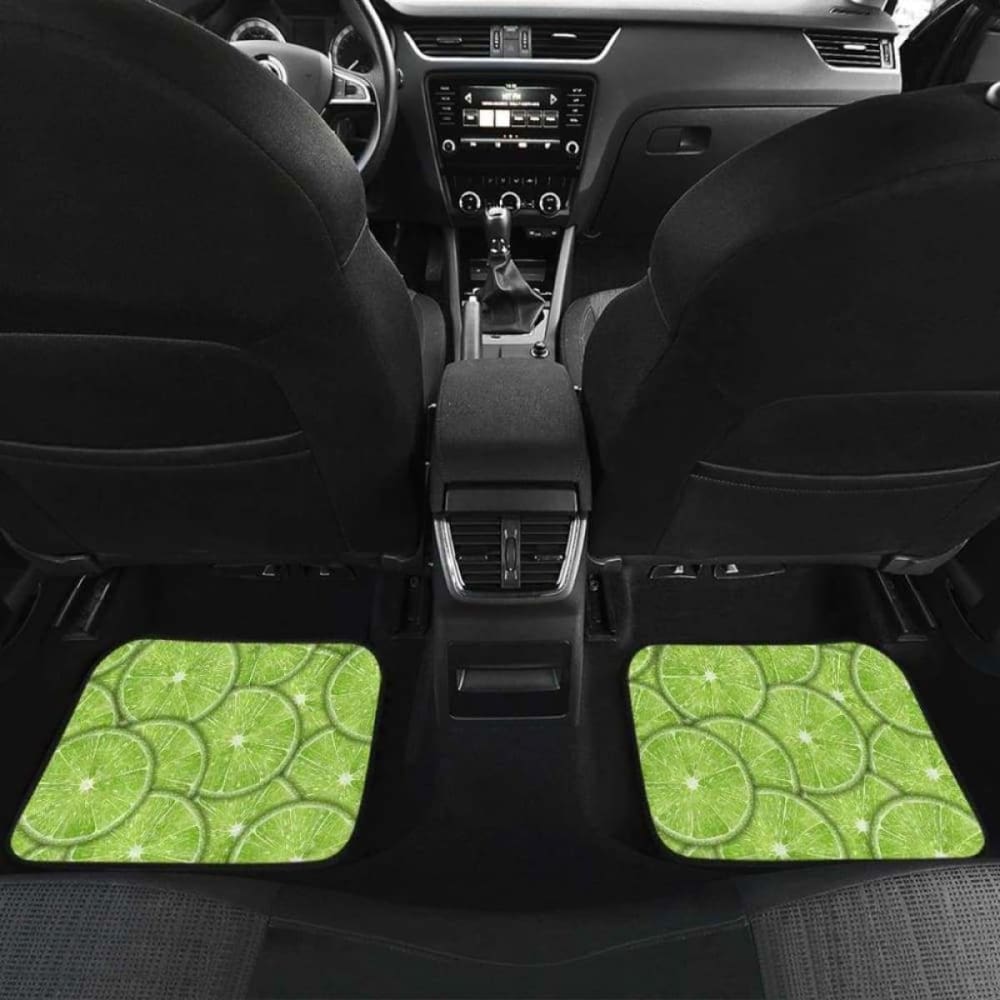 Slices Of Lime Pattern Front And Back Car Mats 194013 - YourCarButBetter