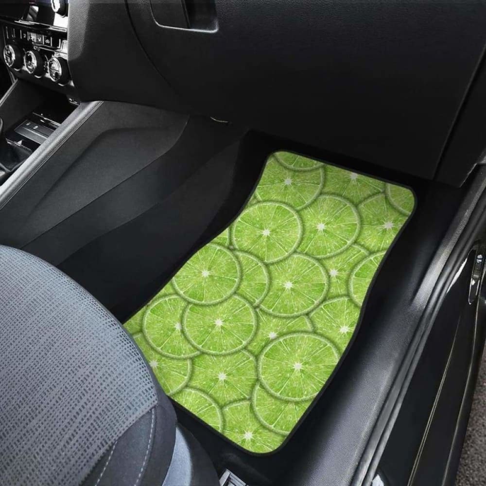 Slices Of Lime Pattern Front And Back Car Mats 194013 - YourCarButBetter