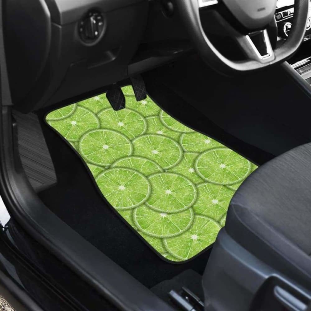Slices Of Lime Pattern Front And Back Car Mats 194013 - YourCarButBetter
