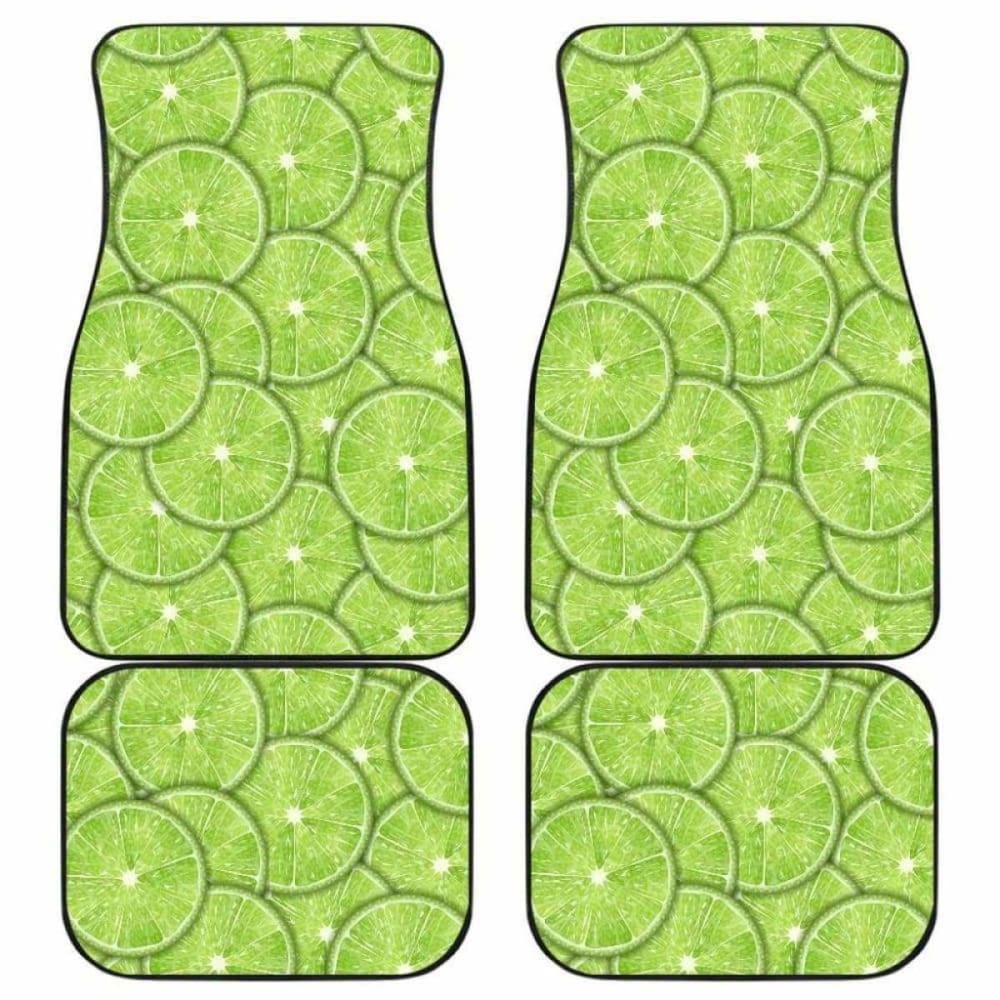 Slices Of Lime Pattern Front And Back Car Mats 194013 - YourCarButBetter