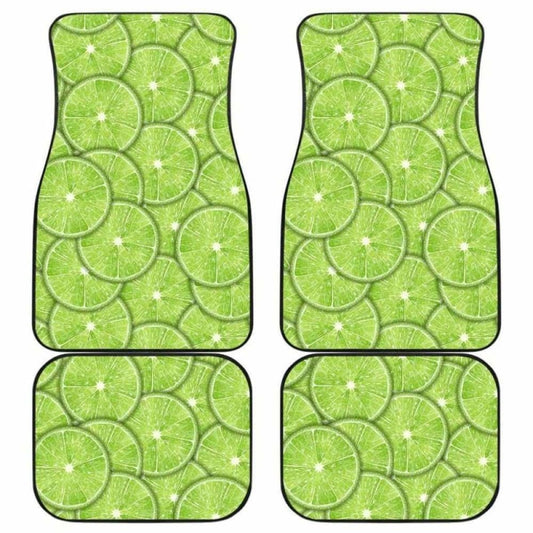 Slices Of Lime Pattern Front And Back Car Mats 194013 - YourCarButBetter