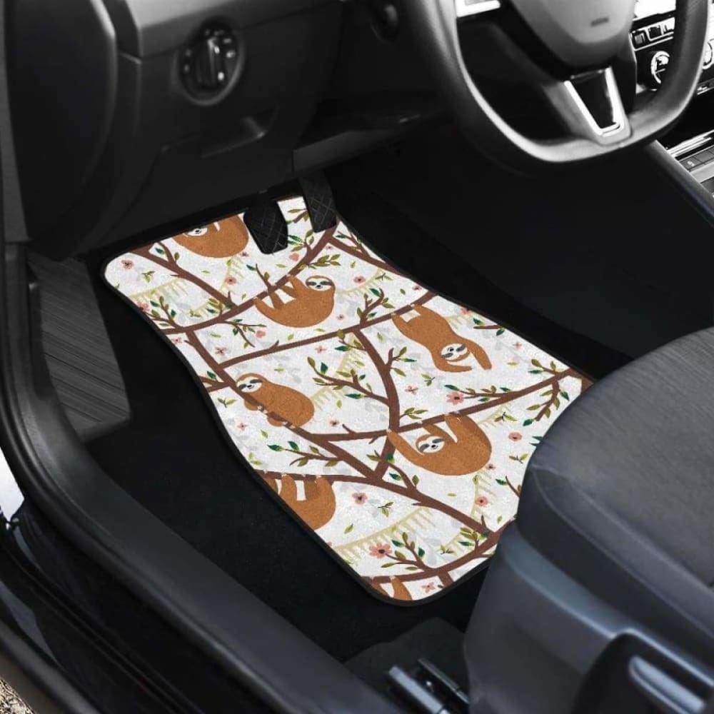Sloths Hanging On The Tree Pattern Front And Back Car Mats 144902