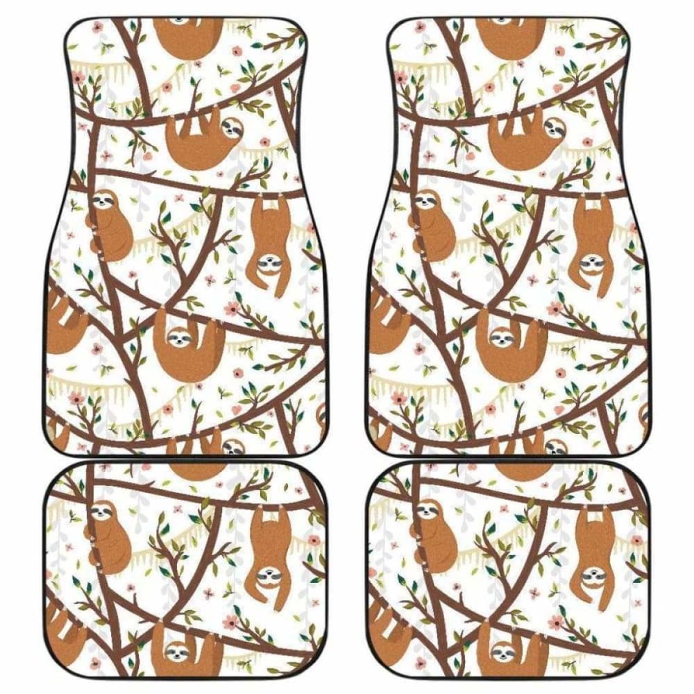 Sloths Hanging On The Tree Pattern Front And Back Car Mats 144902