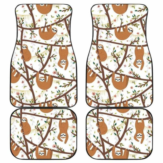 Sloths Hanging On The Tree Pattern Front And Back Car Mats 144902