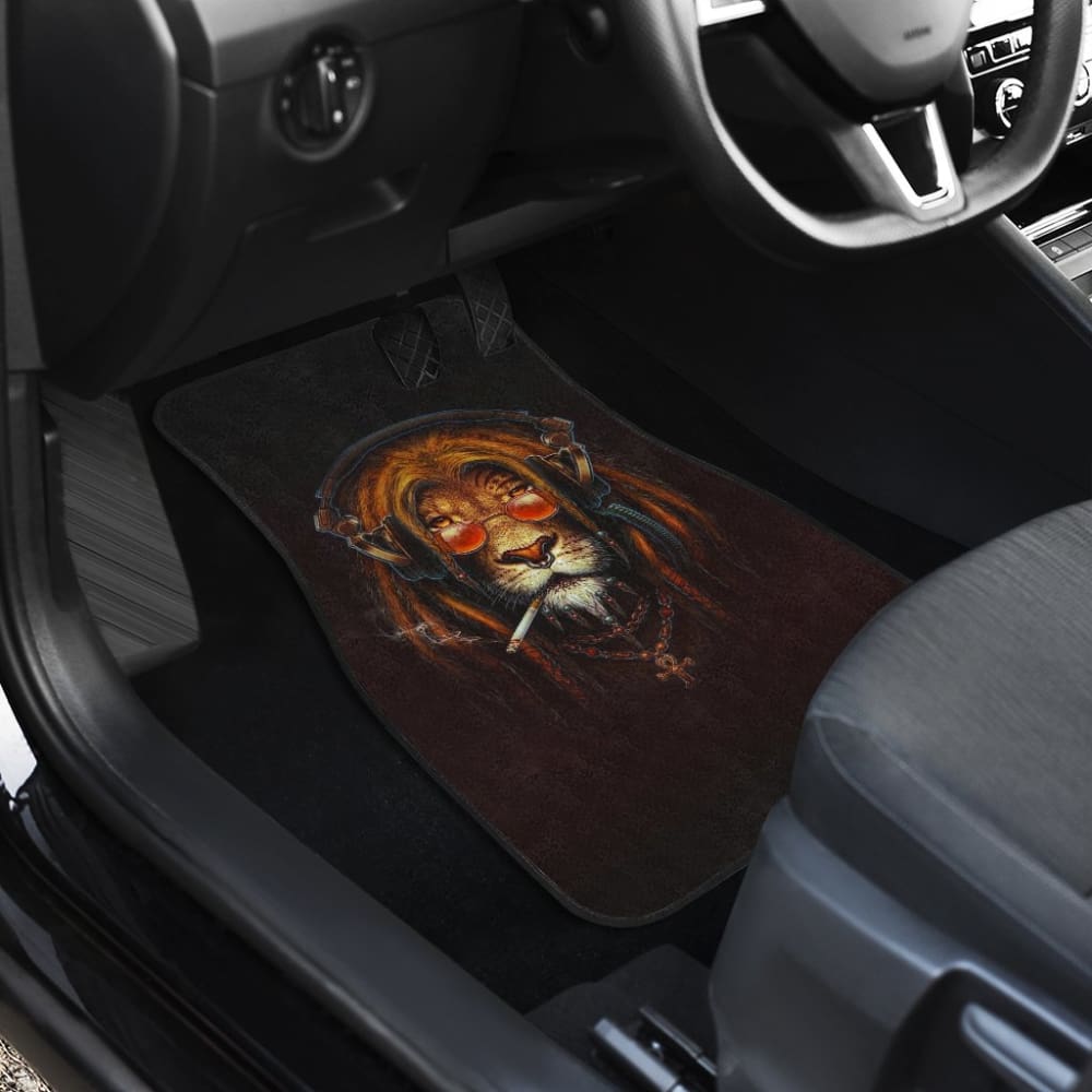 Smoking Lion Face Car Floor Mats Gift Ideas 212701 - YourCarButBetter