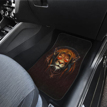 Smoking Lion Face Car Floor Mats Gift Ideas 212701 - YourCarButBetter