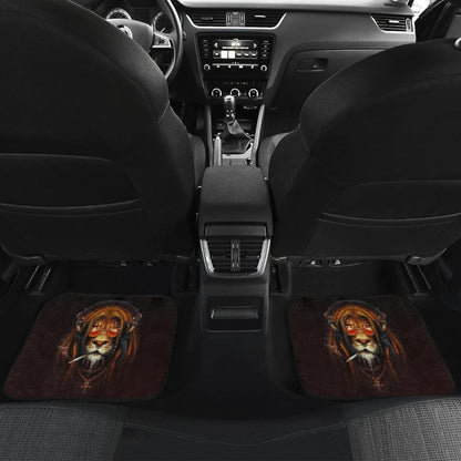 Smoking Lion Face Car Floor Mats Gift Ideas 212701 - YourCarButBetter