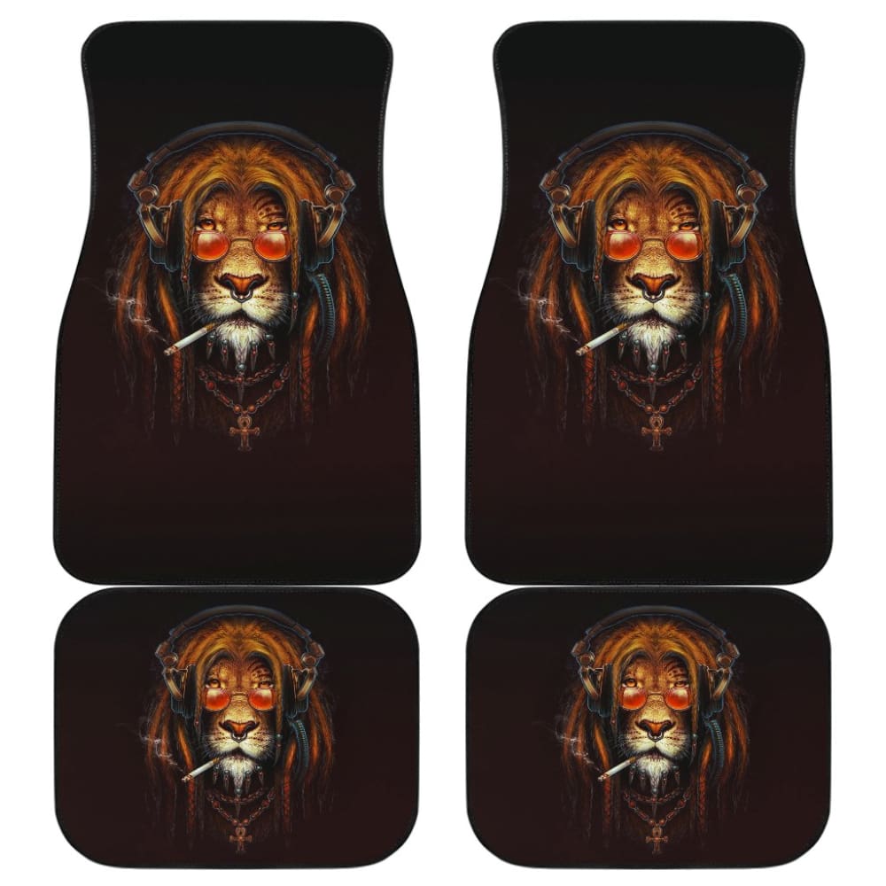 Smoking Lion Face Car Floor Mats Gift Ideas 212701 - YourCarButBetter