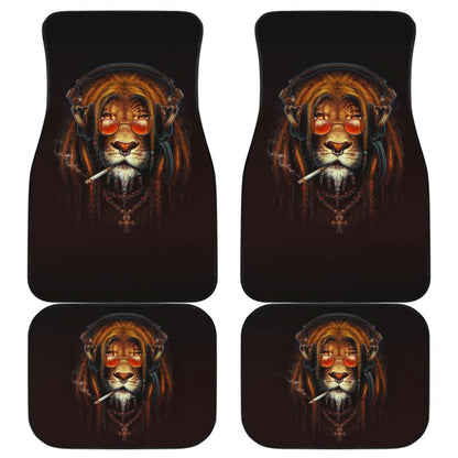 Smoking Lion Face Car Floor Mats Gift Ideas 212701 - YourCarButBetter