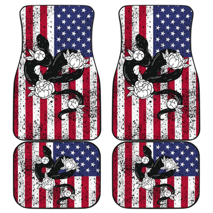 Snake Custom American Flag Car Floor Mats 212109 - YourCarButBetter