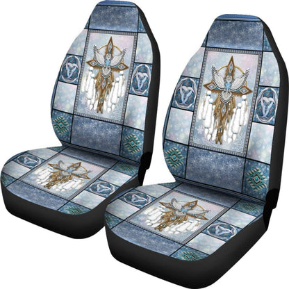 Snow Blue Thunder Bird Native American Car Seat Covers 093223 - YourCarButBetter