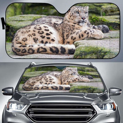 Snow Leopard 4K Car Sun Shade 172609 - YourCarButBetter