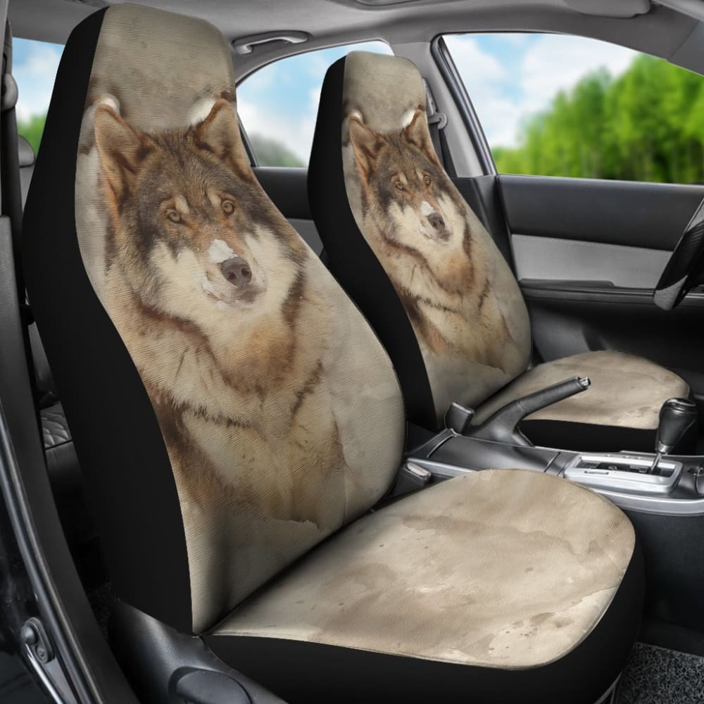 Snow Wolf Car Seat Covers 174510 - YourCarButBetter